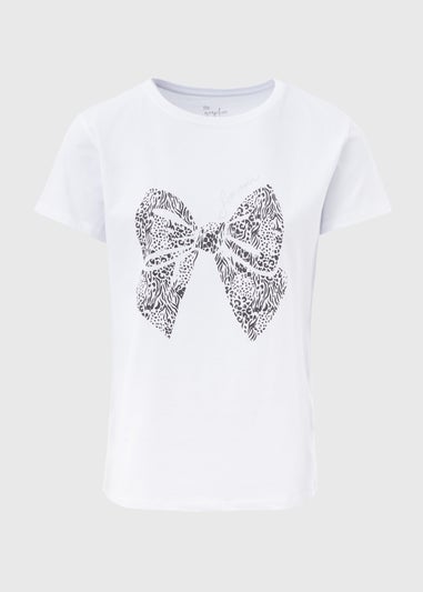 White Bow Graphic T-Shirt