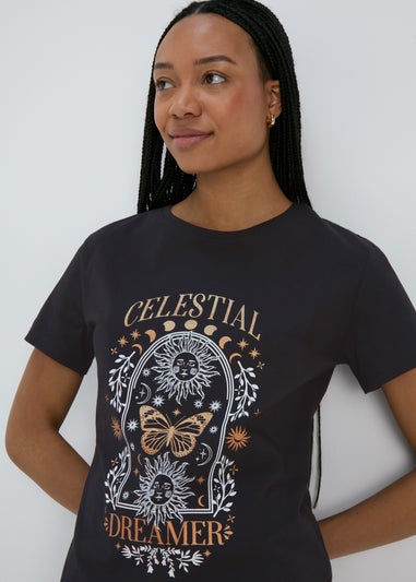 Black Celestial Graphic T-Shirt