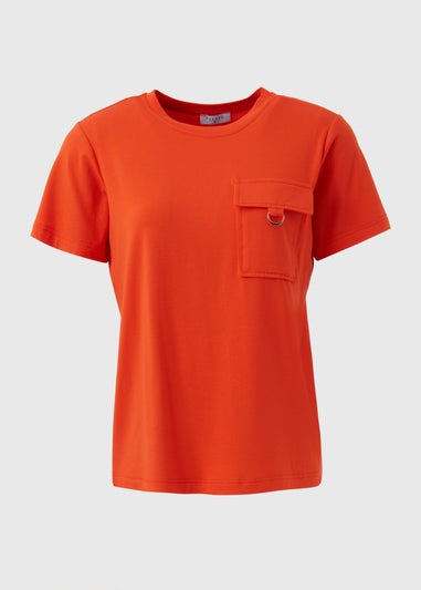 Orange Pocket Detail T-shirt