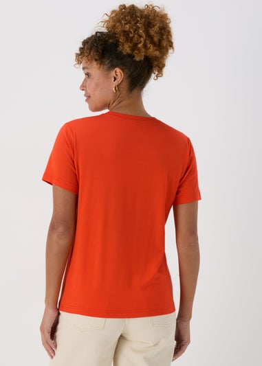 Orange Pocket Detail T-shirt