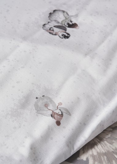 Wondrous Grey Penguin Duvet Set