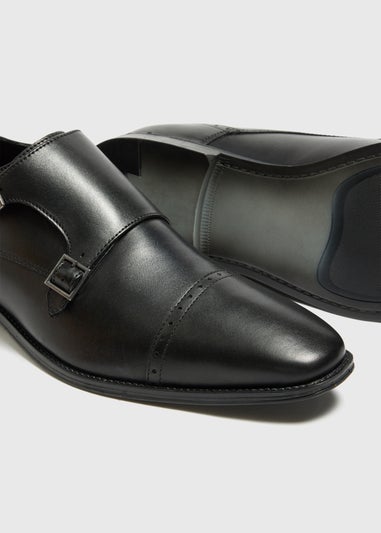 Taylor & Wright Black Double Buckle Monk Shoes