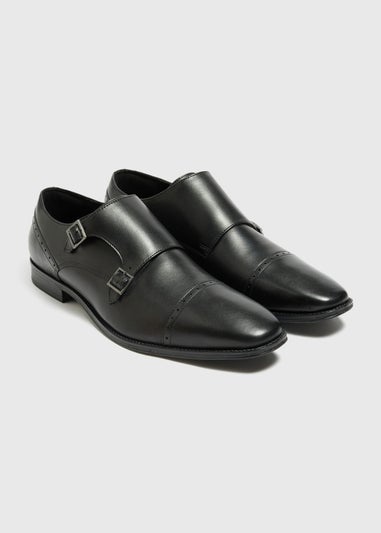 Taylor & Wright Black Double Buckle Monk Shoes