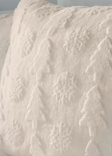 Wondrous Cream Snowflake Fleece Duvet Set