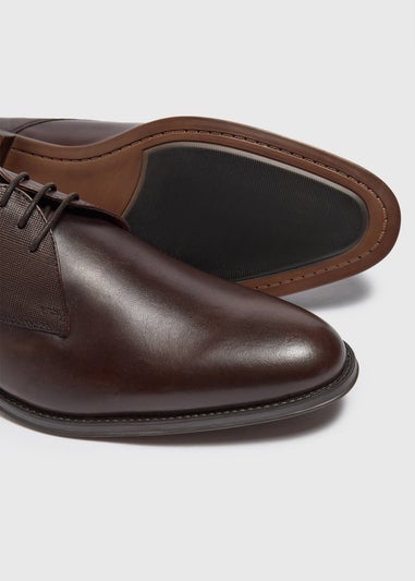 Taylor & Wright Brown PU Leather Derby Shoes