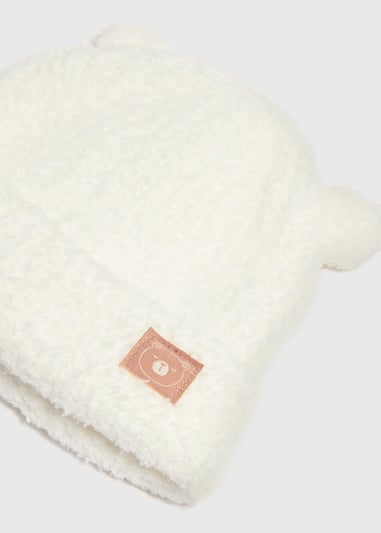 Baby Cream Fluffy Bear Beanie (Newborn-24mths)