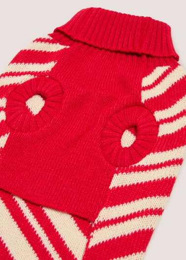 Red Candy Cane Pet Jumper Small