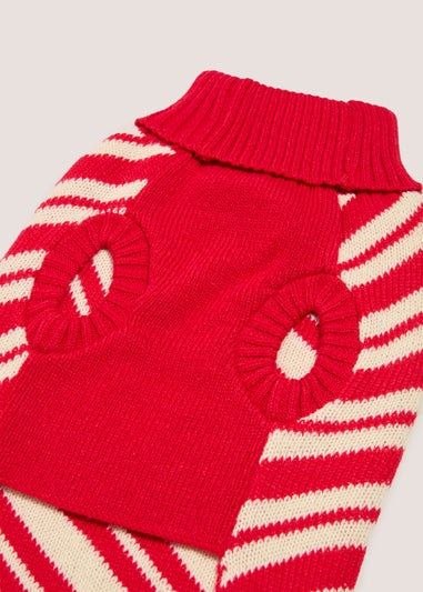 Red Candy Cane Pet Jumper Medium