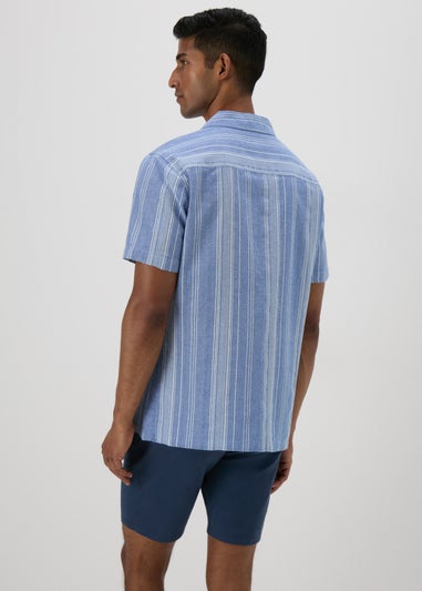 Blue Stripe Textured Shirt