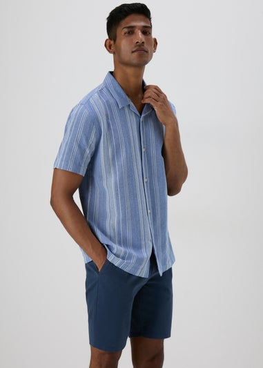 Blue Stripe Textured Shirt