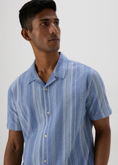 Blue Stripe Textured Shirt