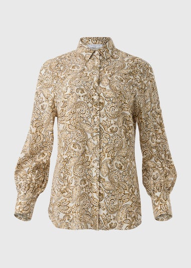 Cream Paisley Viscose Shirt