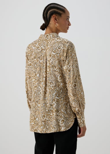 Cream Paisley Viscose Shirt