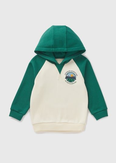 Boys Cream Mountain Print Hoodie (1-7yrs)