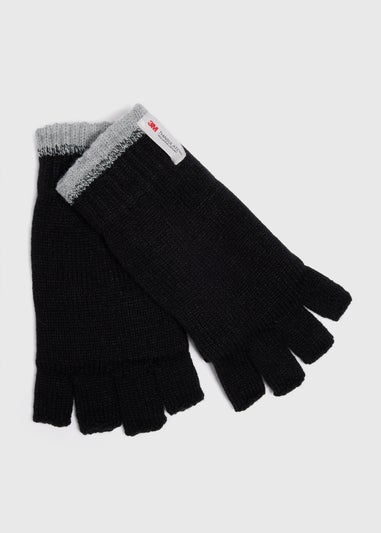 Thinsulate Black Fingerless Gloves