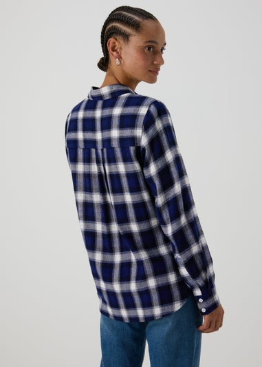 Blue Brushed Check Shirt