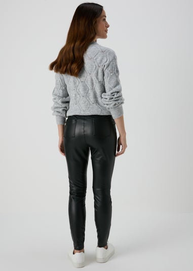 Black Skinny PU Leather Look Trousers