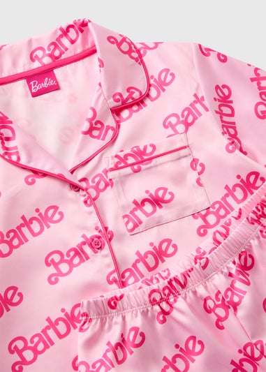 Barbie Girls Pink Satin Pyjama Set (Younger 4-12yrs)