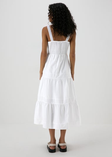 White Tiered Maxi Dress