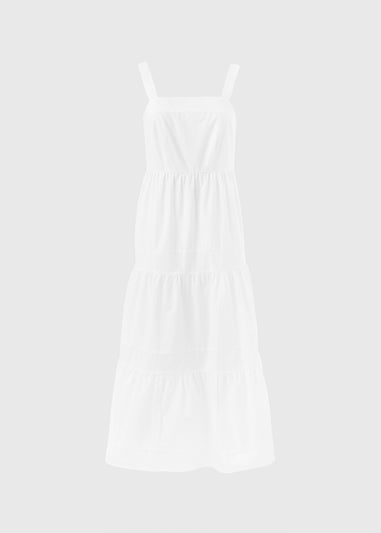 White Tiered Maxi Dress