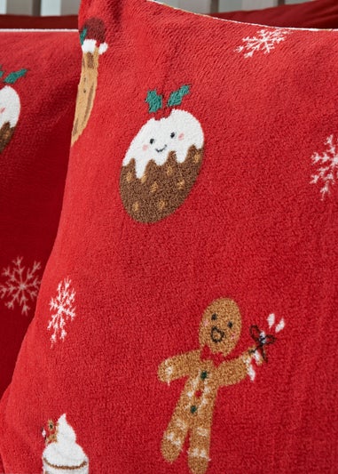 Red Christmas Treats Fleece Duvet Set