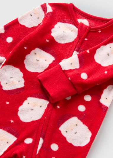 Baby Red Santa Fleece Sleepsuit (Newborn-18mths)