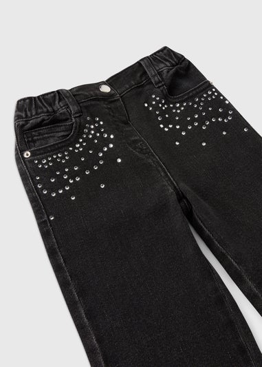 Girls Black Embellished Jeans (1-7yrs)