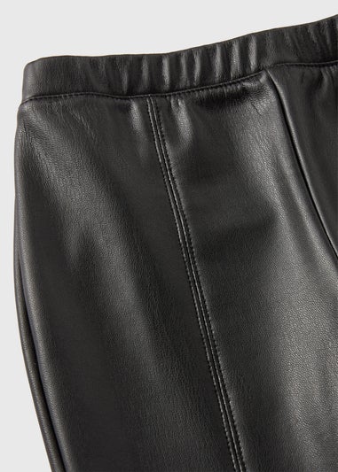 Girls Black PU Leather Leggings (1-7yrs)