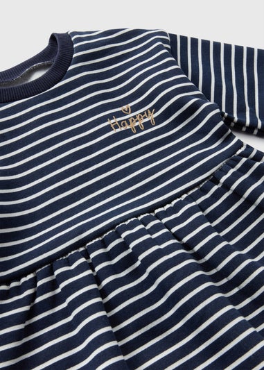 Girls Navy Stripe Sweater Dress (1-7yrs)