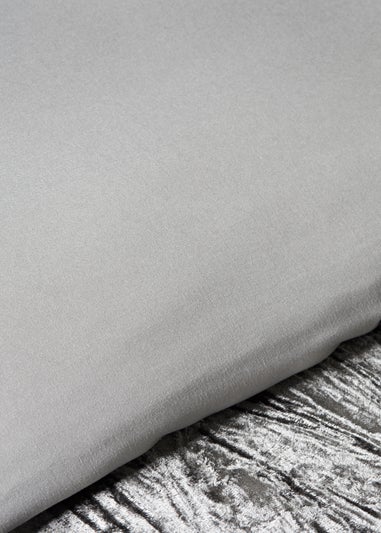 Grey Crinkle Velvet Duvet Set