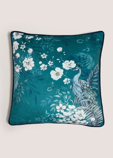 Teal Peacock Cushion