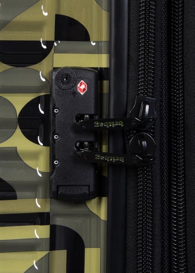 BritBag Annamite Moss Black/Green Geo Print Medium Suitcase with TSA Lock