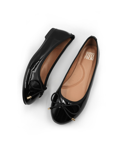 Where's That From Black Patent Truth Kids Ballerina Flats