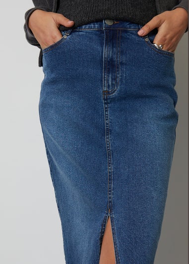 Threadbare Blue Antwerp Denim Maxi Skirt