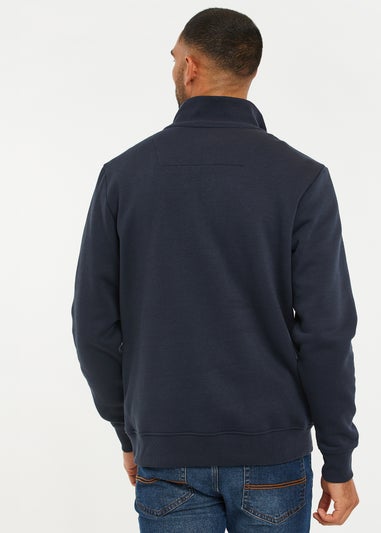 Threadbare Navy 1/4 Zip Neck Sweatshirt