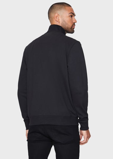 Threadbare Black Whylie Zip Through Fleece