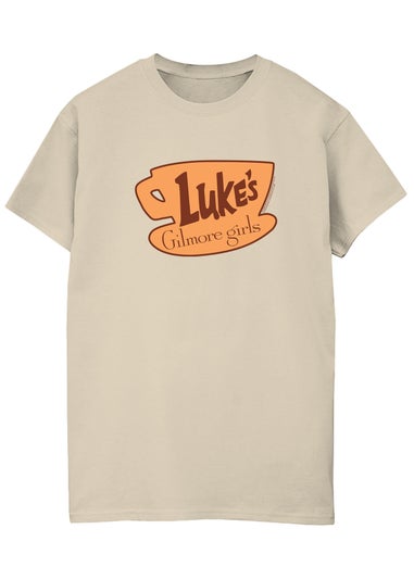 Gilmore Girls Luke's Logo Sand Printed Boyfriend Fit T-Shirt