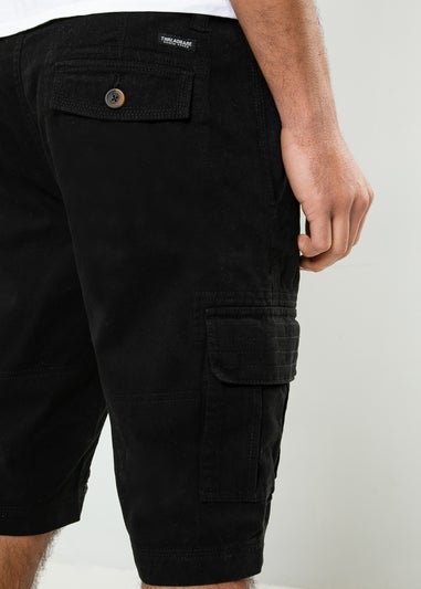 Threadbare Black Bute Cotton Cargo Shorts