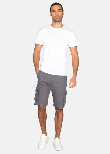 Threadbare Charcoal Bute Cotton Cargo Shorts