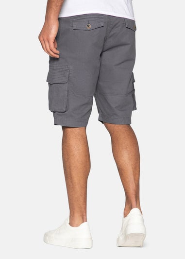 Threadbare Charcoal Cotton Bute Cargo Shorts