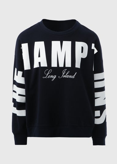 Navy Slogan Sweatshirt