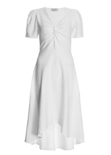 Quiz White Dip Hem Midi Dress