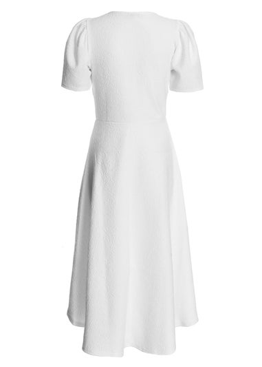 Quiz White Dip Hem Midi Dress