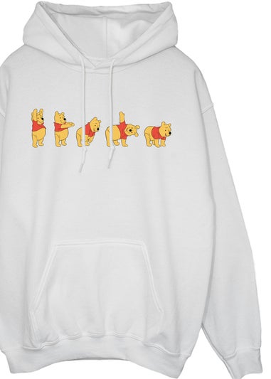 Disney Winnie The Pooh Stretching White Printed Hoodie