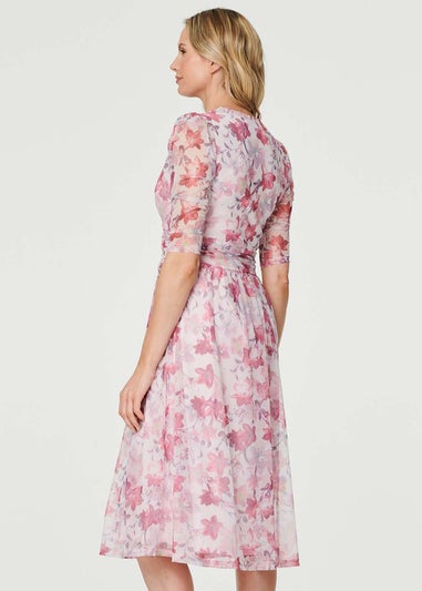 Izabel London Red Floral Wrap Front Tea Dress