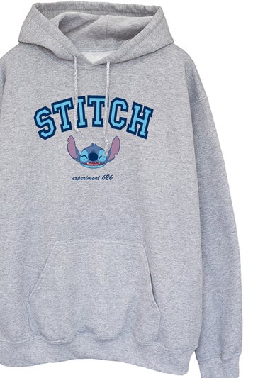 Disney Stitch Collegial Women Heather Grey Printed Hoodie