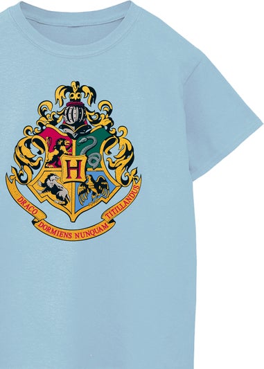 Harry Potter Kids Baby Blue Hogwarts Crest Printed T-Shirt (3-13 yrs)