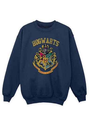 Harry Potter Kids Navy Filled Crest Varsity Printed Sweatshirt (3-13 yrs)