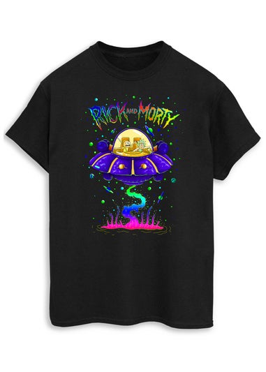 Cartoon Network Rick & Morty Space Cruiser Black Printed T-Shirt