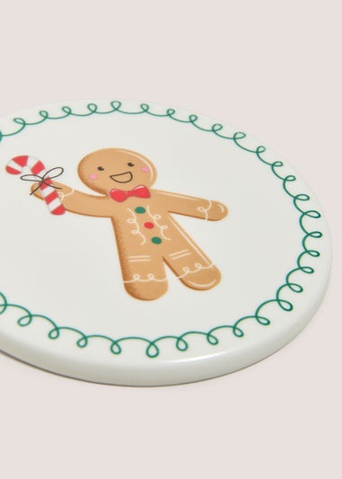 Joyful Christmas Gingerbread Coaster